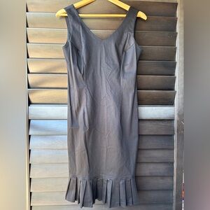 Vintage Jonathan Martin Studio Black Sleeveless Dress Pleats Size 8 Cotton 90s